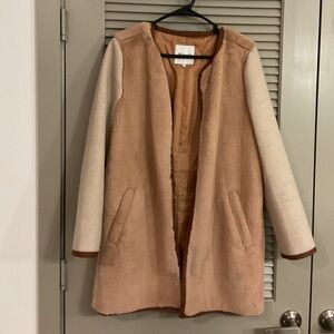 Madewell Women's Tan and Cream Fuzzy Coat